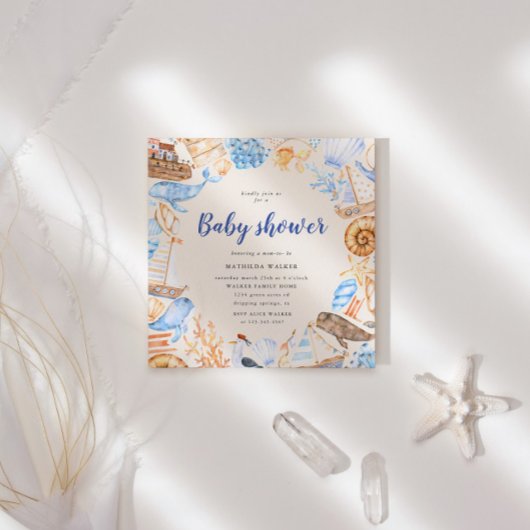 Nautic under Sea Baby Shower Einladung