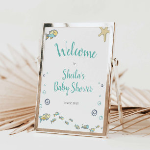 Nautic unter dem Meer Willkommen in der Babydusche Poster