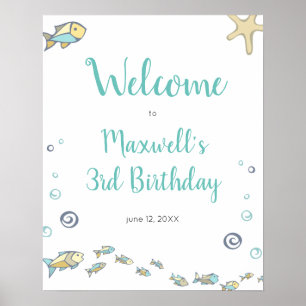Nautic unter dem Meer Willkommen zum 3. Geburtstag Poster