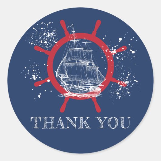 Nautic Vielen Dank für die Blue Runder Aufkleber (Vorderseite)