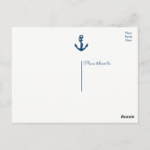 Nautic Vielen Dank Navy Anchor Wedding Beach Postkarte (Rückseite)