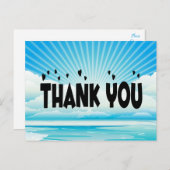 Nautic Vielen Dank Ocean Sunrise Blue & White Postkarte (Vorne/Hinten)