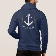 Nautic Vintag Anchor Boat Name Gold Stars Navy