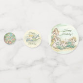 Nautic Vintag Fantasy Mermaids Geburtstagspartei Konfetti (Rückseiten)