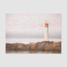 Nautic Vintag Red White Lighthouse Kunst