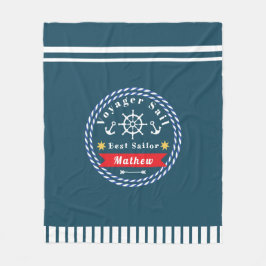 Nautic Voyager Best Sailor Dark Blue Fleecedecke