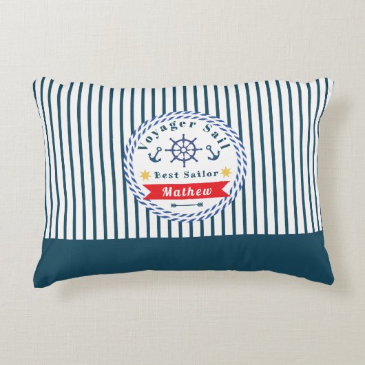 Nautic Voyager Best Sailor White Dekokissen (Vorderseite)