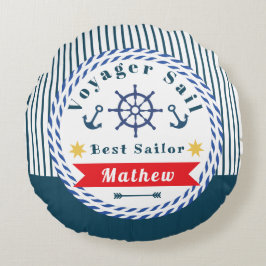 Nautic Voyager Best Sailor White Rundes Kissen