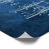 Nautic Wall Decke Kinderzimmer Sailboat Blueprint  Poster (Ecke)