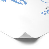 Nautic Watercolor Anchor Blue Baby Shower Welcom Poster (Ecke)