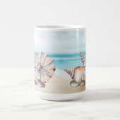 Nautic Watercolor Beach Seashells Kaffeetasse (Mittel)