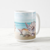 Nautic Watercolor Beach Seashells Kaffeetasse (VorderseiteRechts)