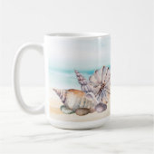Nautic Watercolor Beach Seashells Kaffeetasse (Links)