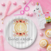 Nautic Watercolor Floral Gold Ankerhochzeit Pappteller (Party)