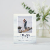 Nautic Watercolor Ocean Foto Vielen Dank Postkarte (Stehend Vorderseite)