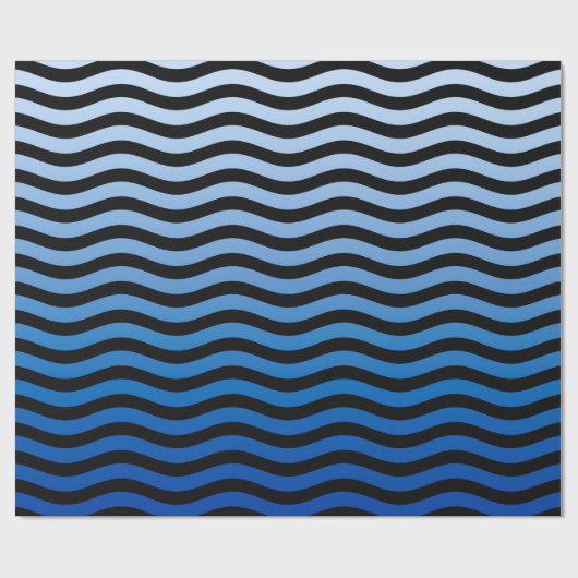 Nautic Waves Blue Hue Geschenkpapier (Flach)