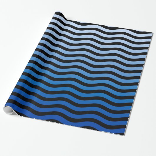 Nautic Waves Blue Hue Geschenkpapier (Ungerollt)