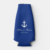 Nautic Wedding Anchor Blue Flaschenkühler (Vorderseite)