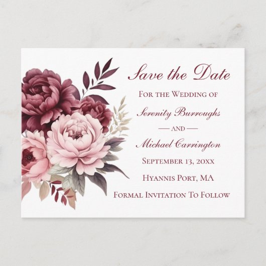 Nautic Wedding Anchor Navy Blue Save the Date Postkarte (Vorderseite)