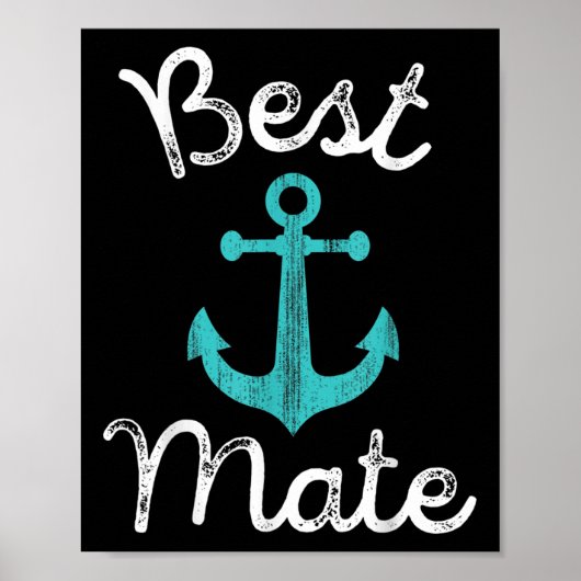 Nautic Wedding Bride Grooms Man & amp; Trauzeugen Poster (Vorne)