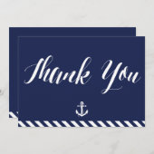 Nautic Wedding danke Karten mit Streifen (Vorne/Hinten)