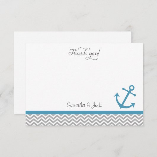 Nautic Wedding Dankeschön Card Dankeskarte (Vorne/Hinten)