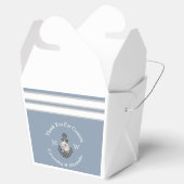 Nautic Wedding Floral Anchor Dusty Blue White Geschenkschachtel (Geöffnet)