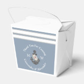 Nautic Wedding Floral Anchor Dusty Blue White Geschenkschachtel (Rückseite)