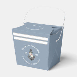 Nautic Wedding Floral Anchor Dusty Blue White Geschenkschachtel