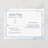 Nautic Wedding Floral Anchor Elegant UAWG Invita Einladungspostkarte (Rückseite)