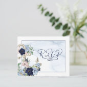 Nautic Wedding Floral Anchor Elegant UAWG Invita Einladungspostkarte (Stehend Vorderseite)