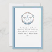 Nautic Wedding Floral Anchor Navy Blau und Rosa Dankeskarte (Rückseite)