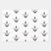 Nautic Wedding Floral Anchor Pink Navy Geschenkpapier Set (Vorderseite 3)