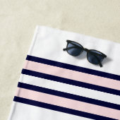 Nautic Wedding Floral Anchor Pink Navy Groom Strandtuch (Beispiel)