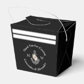 Nautic Wedding Floral Anchor Schwarz-weiß Geschenkschachtel (Rückseite)