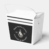 Nautic Wedding Floral Anchor Schwarz-weiß Geschenkschachtel (Rückseite)