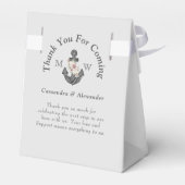 Nautic Wedding Floral Anchor Silver Gray Geschenkschachtel (Rückseite)