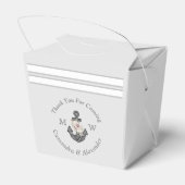 Nautic Wedding Floral Anchor Silver Gray Geschenkschachtel (Rückseite)