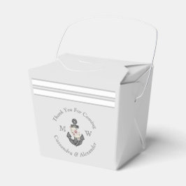 Nautic Wedding Floral Anchor Silver Gray Geschenkschachtel