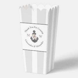 Nautic Wedding Floral Anchor Silver Gray Geschenkschachtel