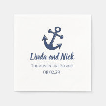 Nautic Wedding Napkins Das Abenteuer beginnt