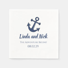 Nautic Wedding Napkins Das Abenteuer beginnt Serviette