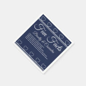Nautic Wedding Navy Blue Rope Hört Spaß Fakten Serviette (Ecke)