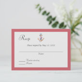 Nautic Wedding RSVP Karte (Stehend Vorderseite)