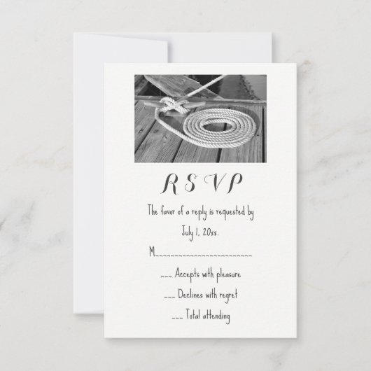 Nautic Wedding RSVP Karte (Vorderseite)