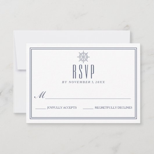 Nautic Wedding RSVP Karte (Vorderseite)