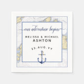 Nautic Wedding Script Typografy Dating Serviette (Vorderseite)