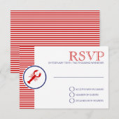 Nautic Wedding Theme UAWG Red Lobster Custom RSVP Karte (Vorne/Hinten)