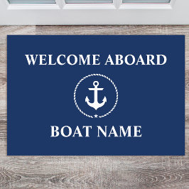 Nautic Welcome Anchor Rope Boat Name Door Mat Fußmatte