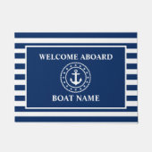 Nautic Welcome Anchor Rope Stars blau gestreift Fußmatte (Vorderseite)